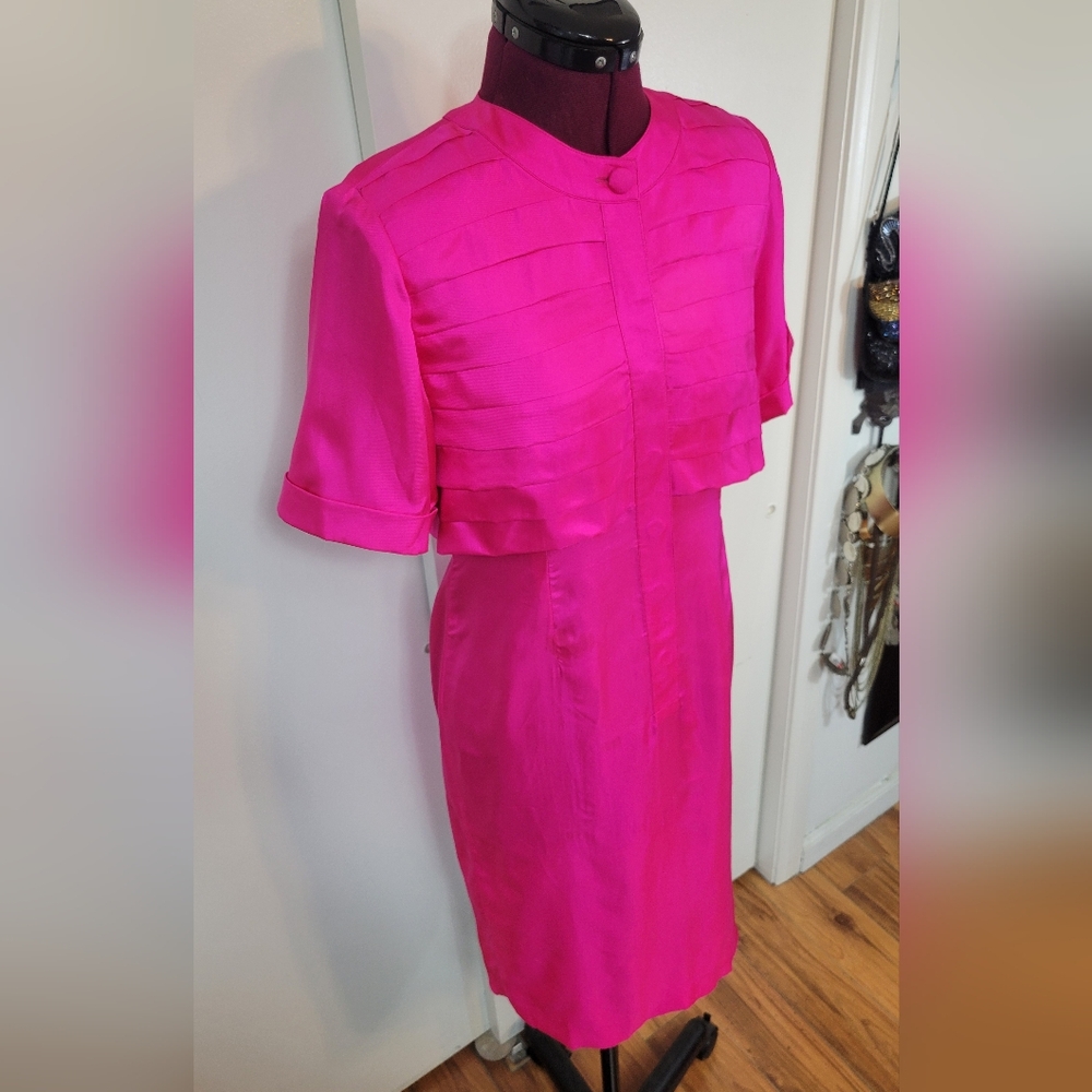 VTG hot pink ARGENTI silk dress